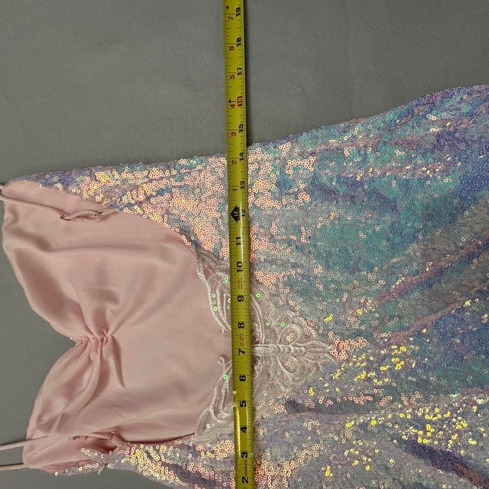 Homecoming Mini dress "Lucy in the Sky" Iridescent White Sequins LG Butterfly - Picture 5 of 8